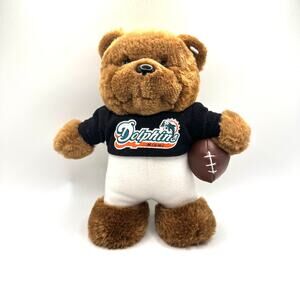 Miami Dolphin’s Teddy Bear Plush Stuffed Animal Football NFL Collectible 8”